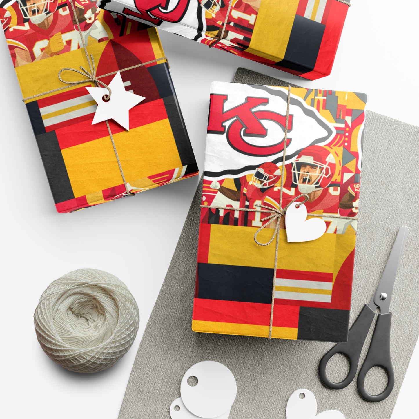 Kansas City Chiefs NFL Christmas Holiday Gift Wrapping Papers Matte or Satin