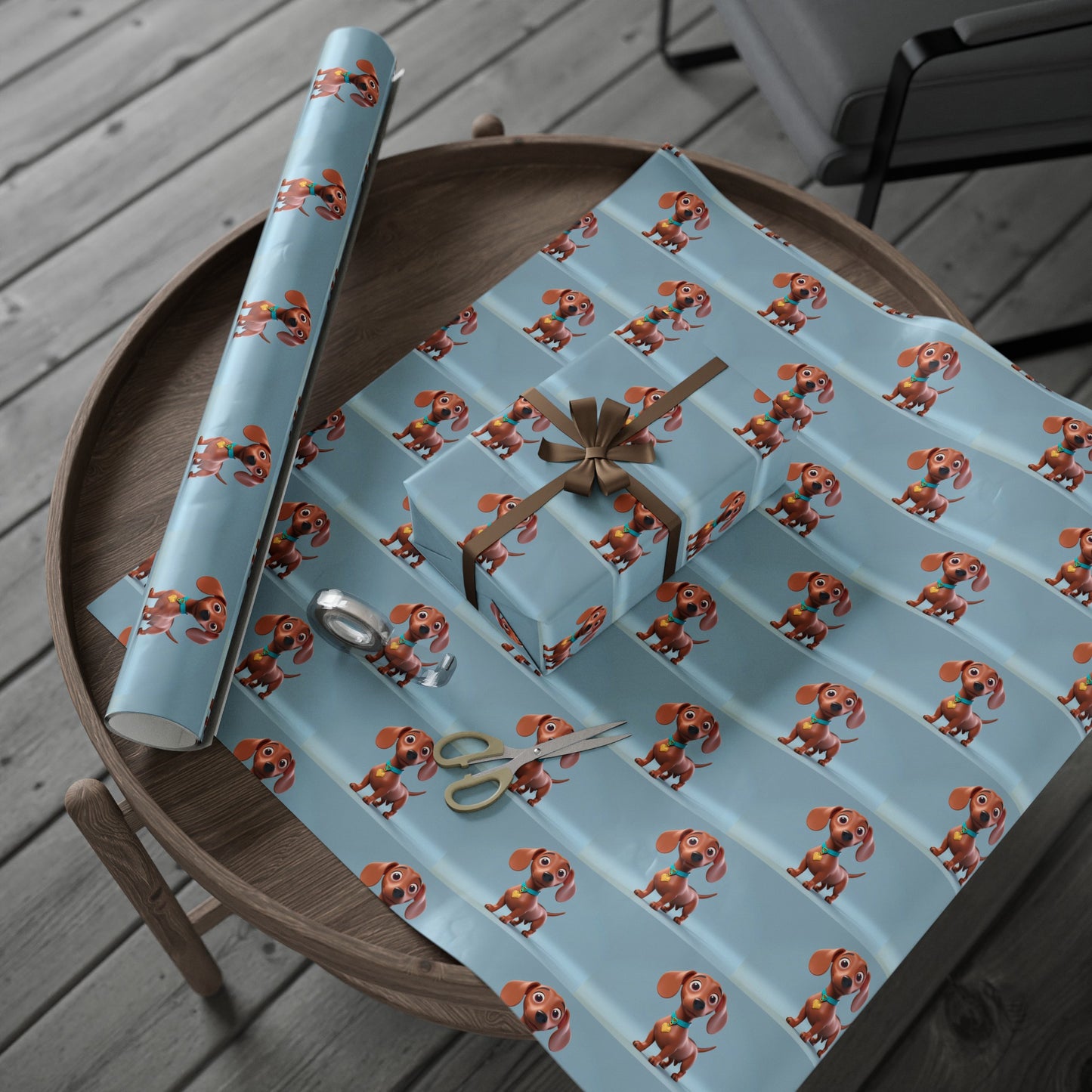 Cute Cartoon Dachshund Weiner Dog Birthday Gift Present Holiday Wrapping Paper