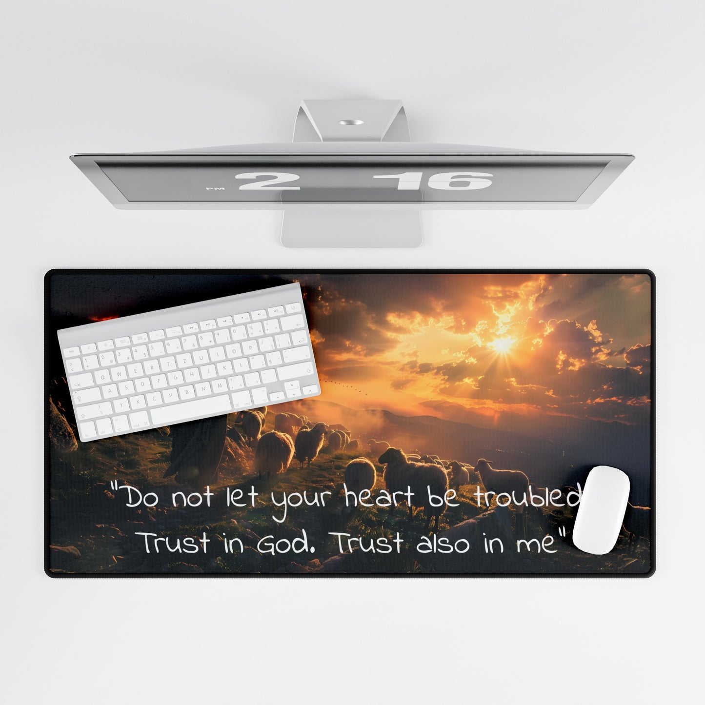 Jesus Christ Quote religious Spiritual Faith Christian High Definition Desk Mat Mousepad