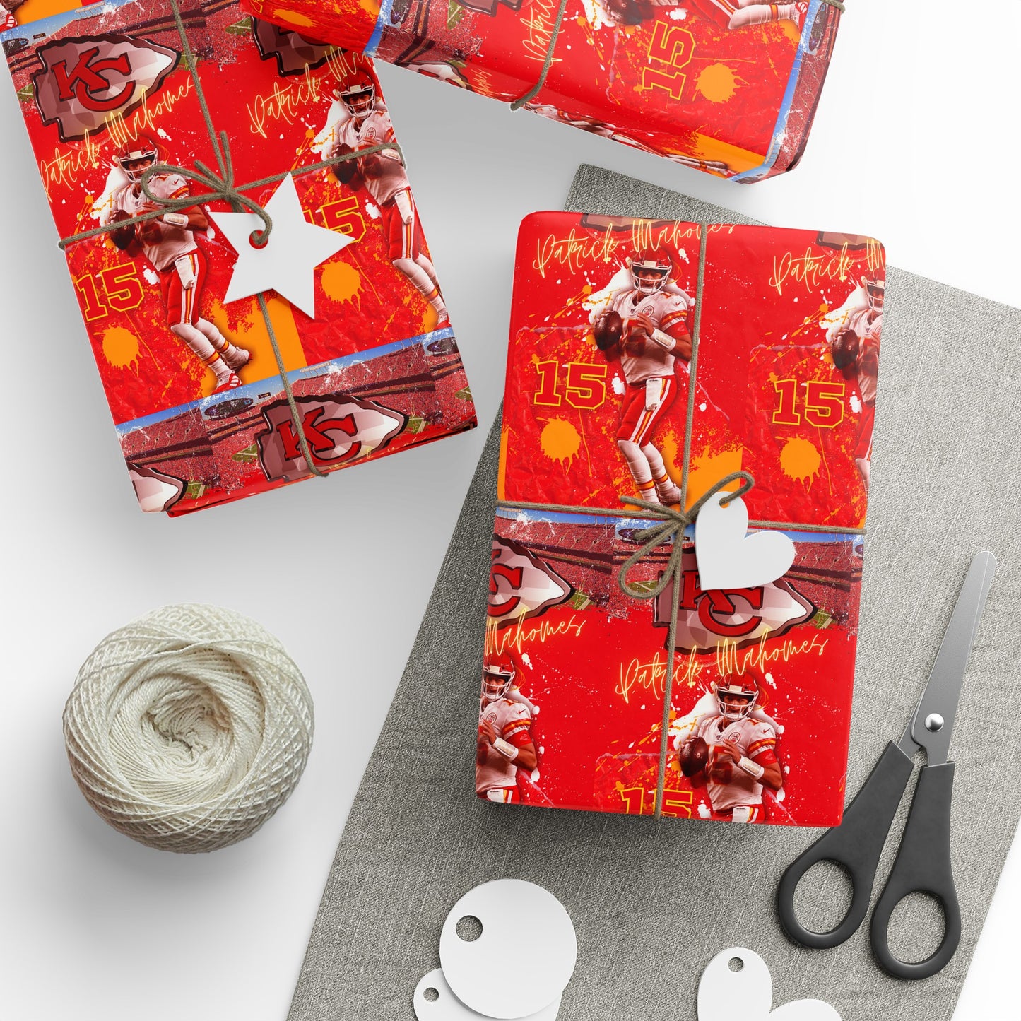 Patrick Mahomes Kansas City Chiefs Red NFL Football Birthday Gift Wrapping Papers