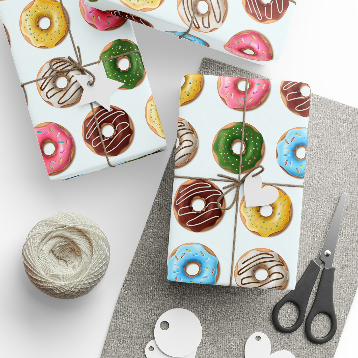 Donut Variety High Definition Happy Birthday Gift Present Holiday Wrapping Paper