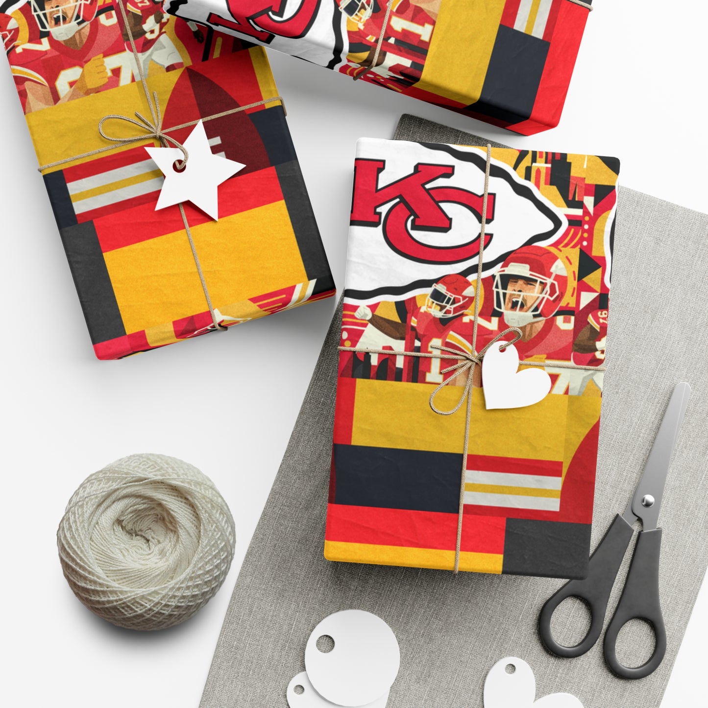 Kansas City Chiefs NFL Christmas Holiday Gift Wrapping Papers Matte or Satin