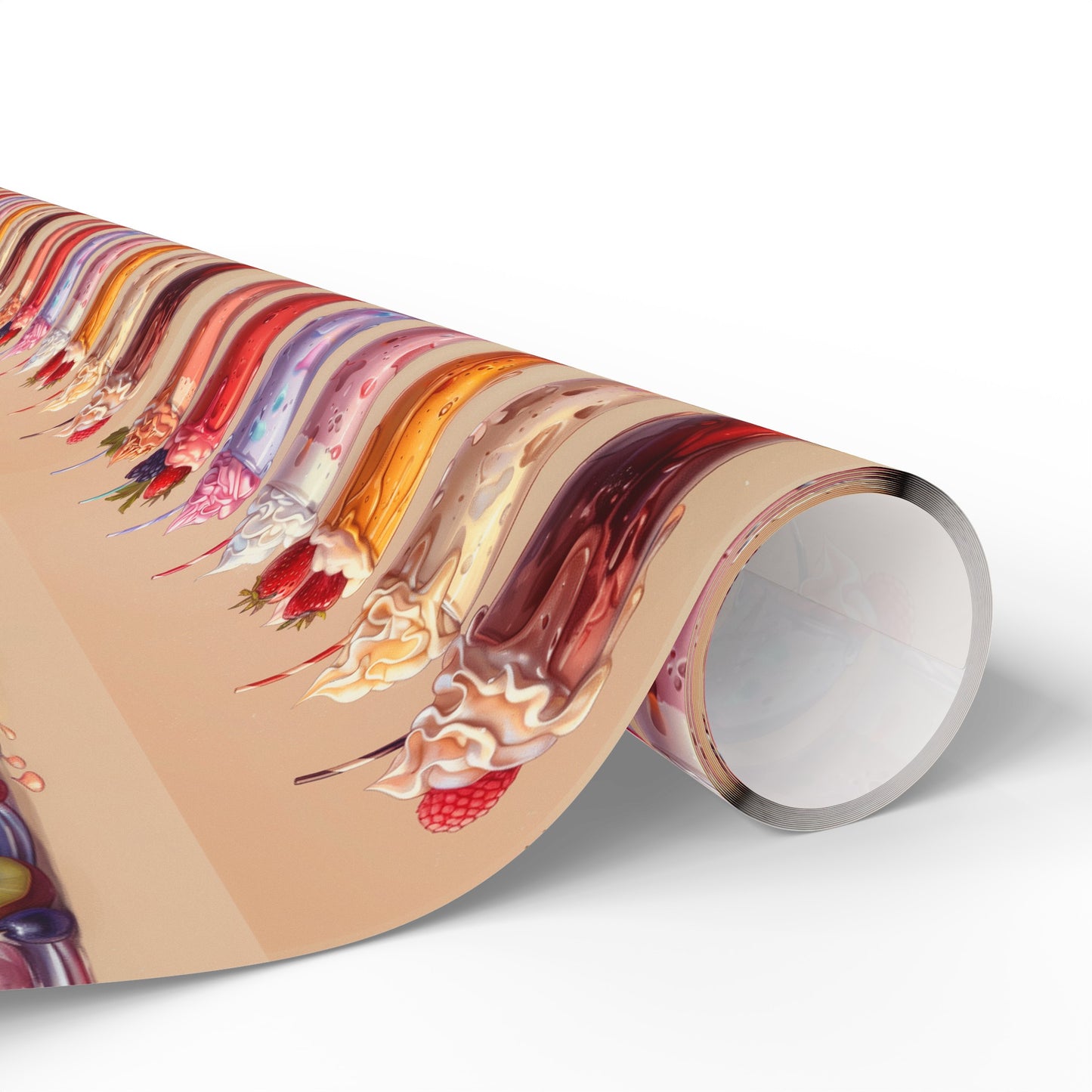 Ice Cream Dream Sundaes High Definition Happy Birthday Gift Present Holiday Wrapping Paper