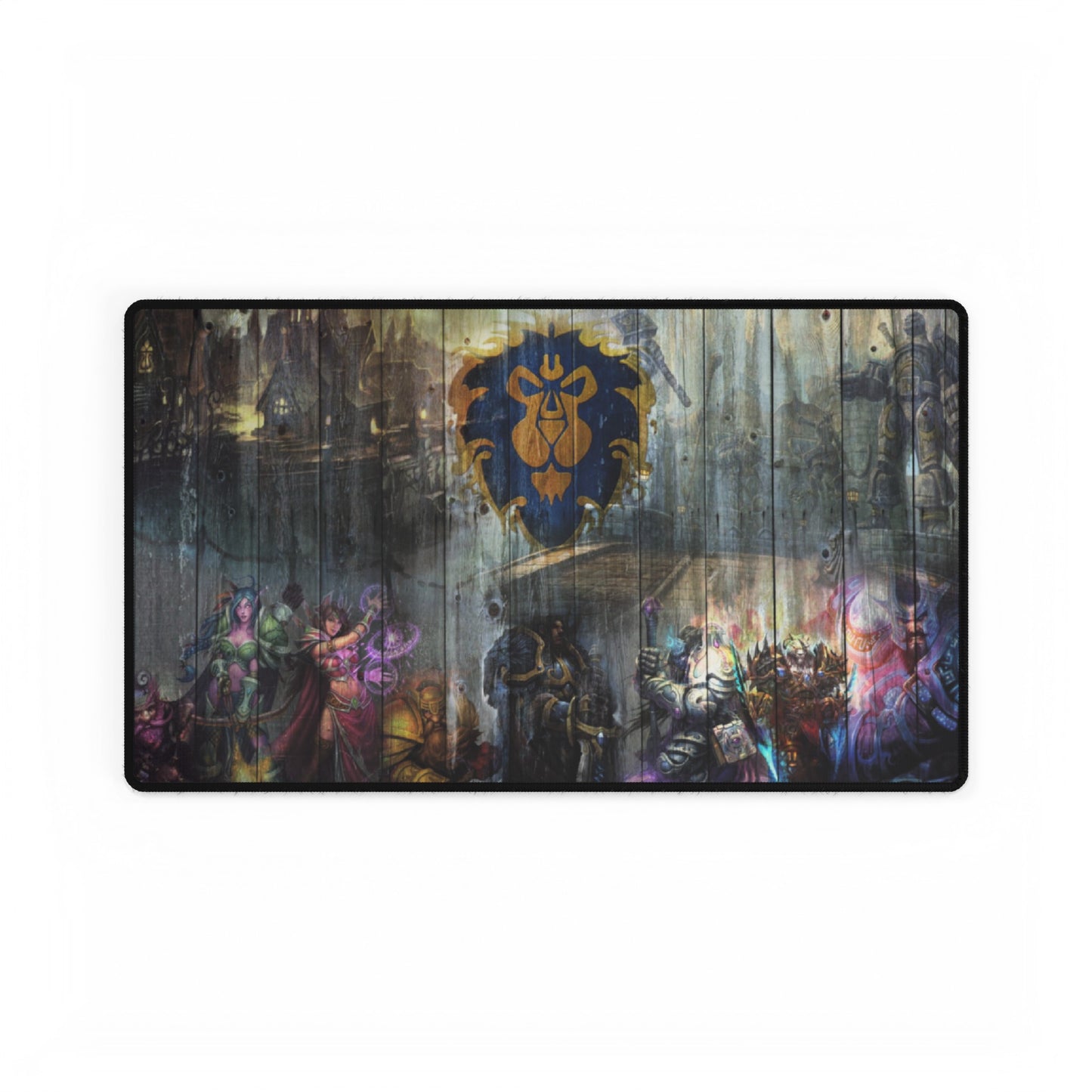 WoW Warcraft Alliance Woodgrain look High Definition PC PS Video Game Desk Mat Mousepad