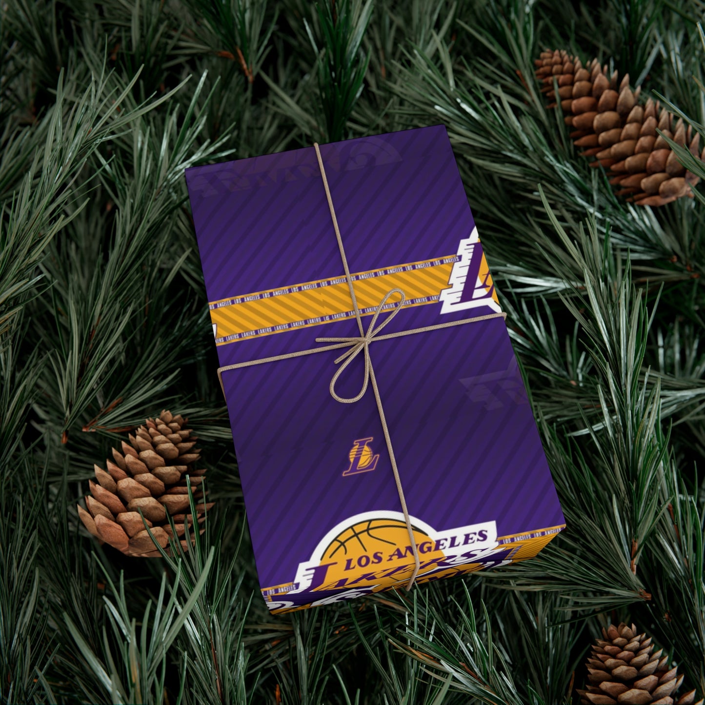 Los Angeles Lakers Birthday Gift Wrapping Paper football Basketball Holiday