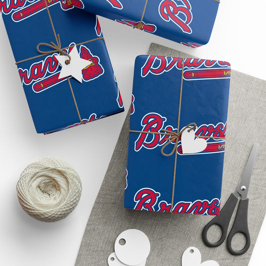 Atlanta Braves Baseball MLB Birthday Gift Wrapping Paper Holiday