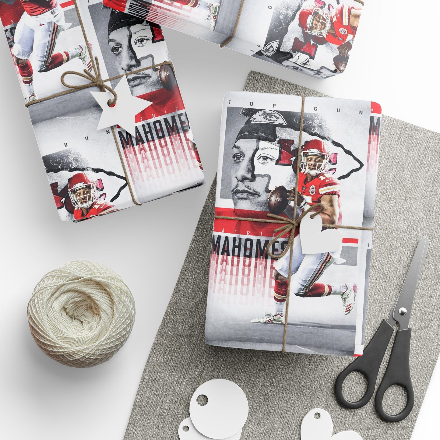 Patrick Mahomes Kansas City Chiefs White NFL Football Birthday Gift Wrapping Papers