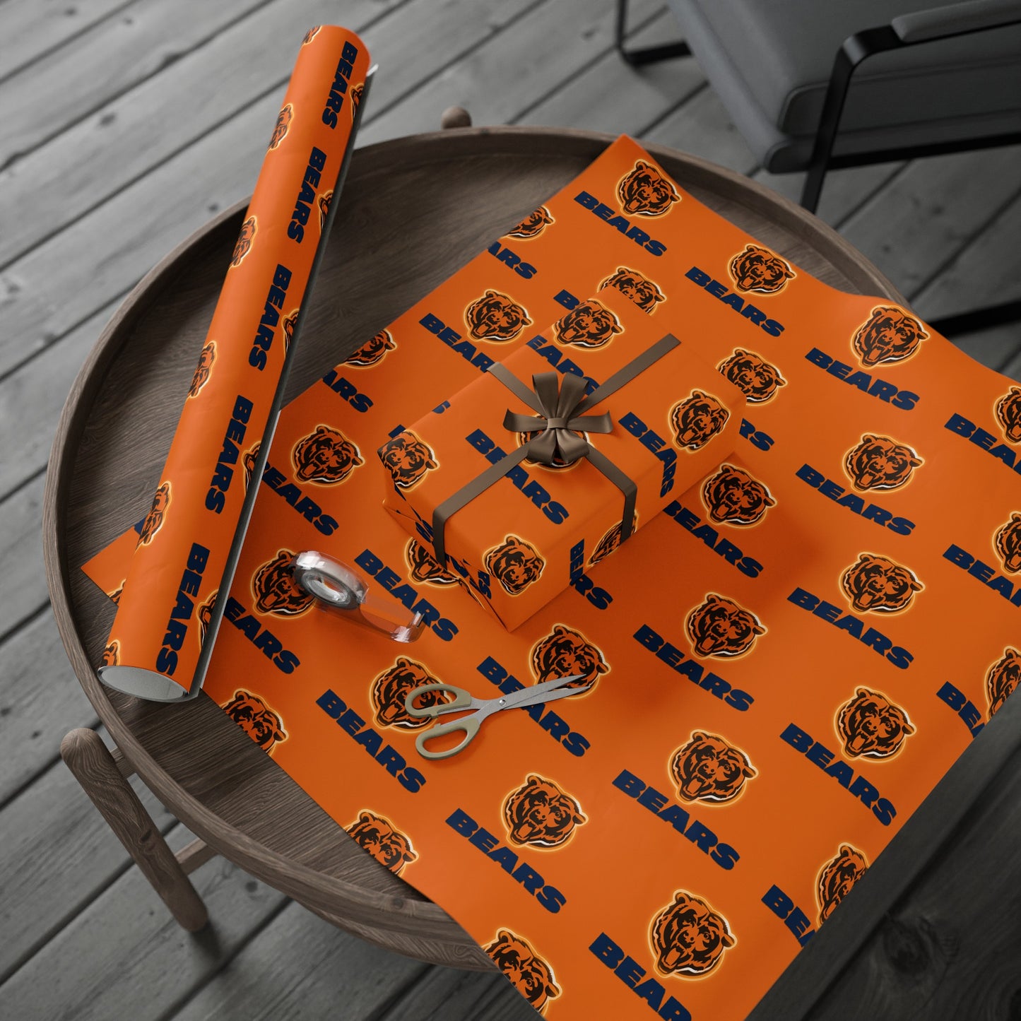 Chicago Bears NFL Football Birthday Gift Wrapping Paper Holiday