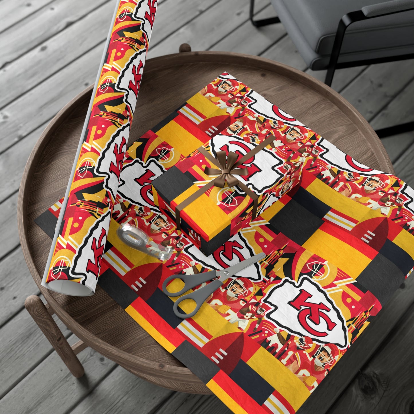 Kansas City Chiefs NFL Christmas Holiday Gift Wrapping Papers Matte or Satin