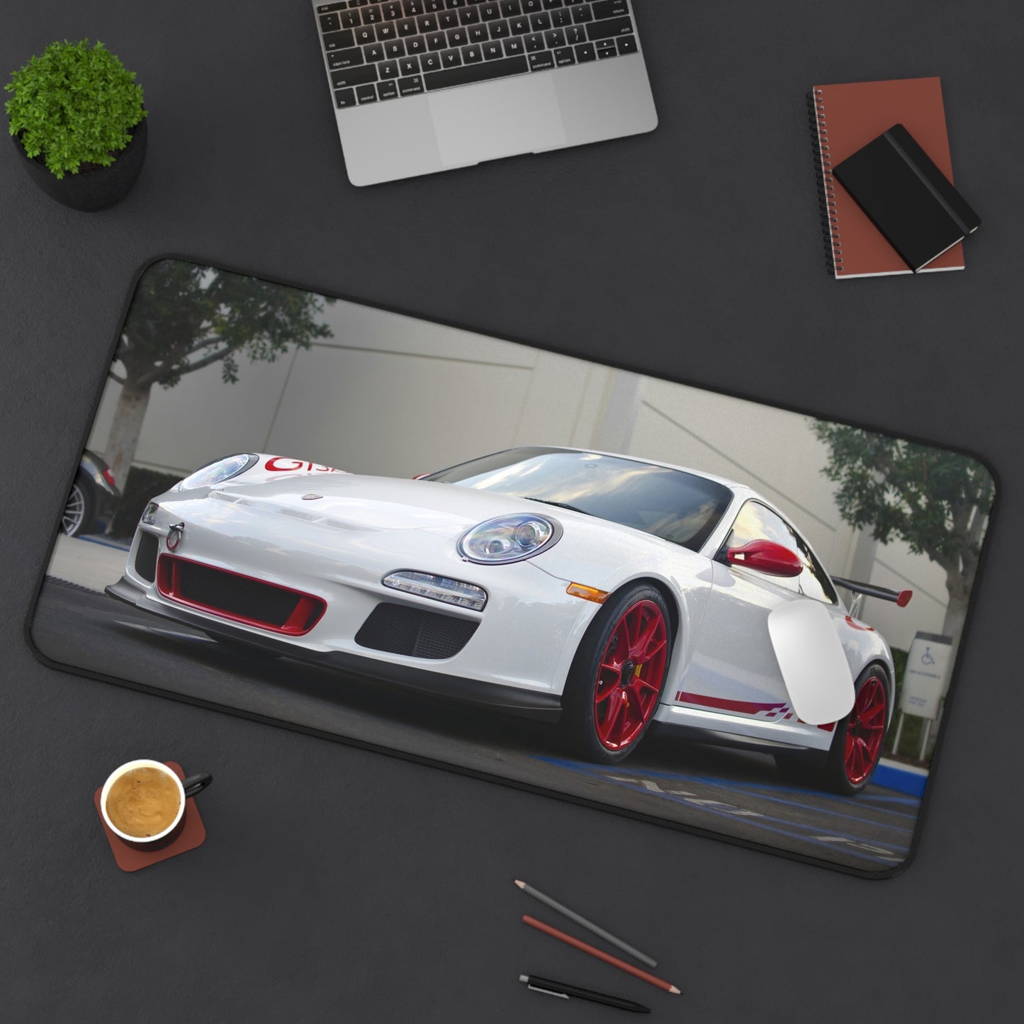 White Porsche High Definition Super Car Office Home Decor Desk Mat Mousepad