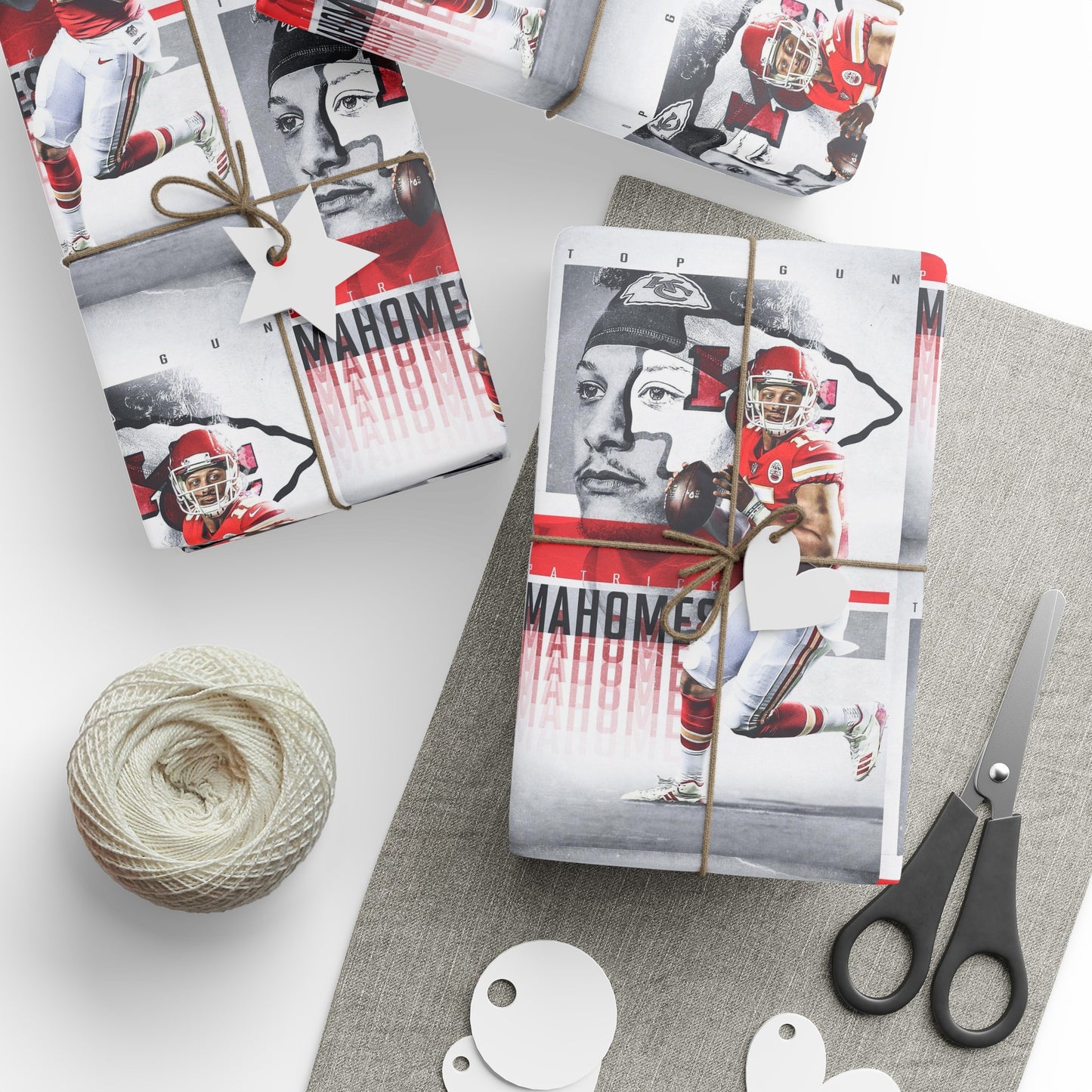 Patrick Mahomes Kansas City Chiefs White NFL Football Birthday Gift Wrapping Papers