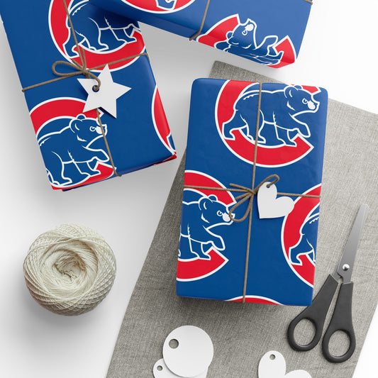 Chicago Cubs Baseball MLB Birthday Gift Wrapping Paper Holiday