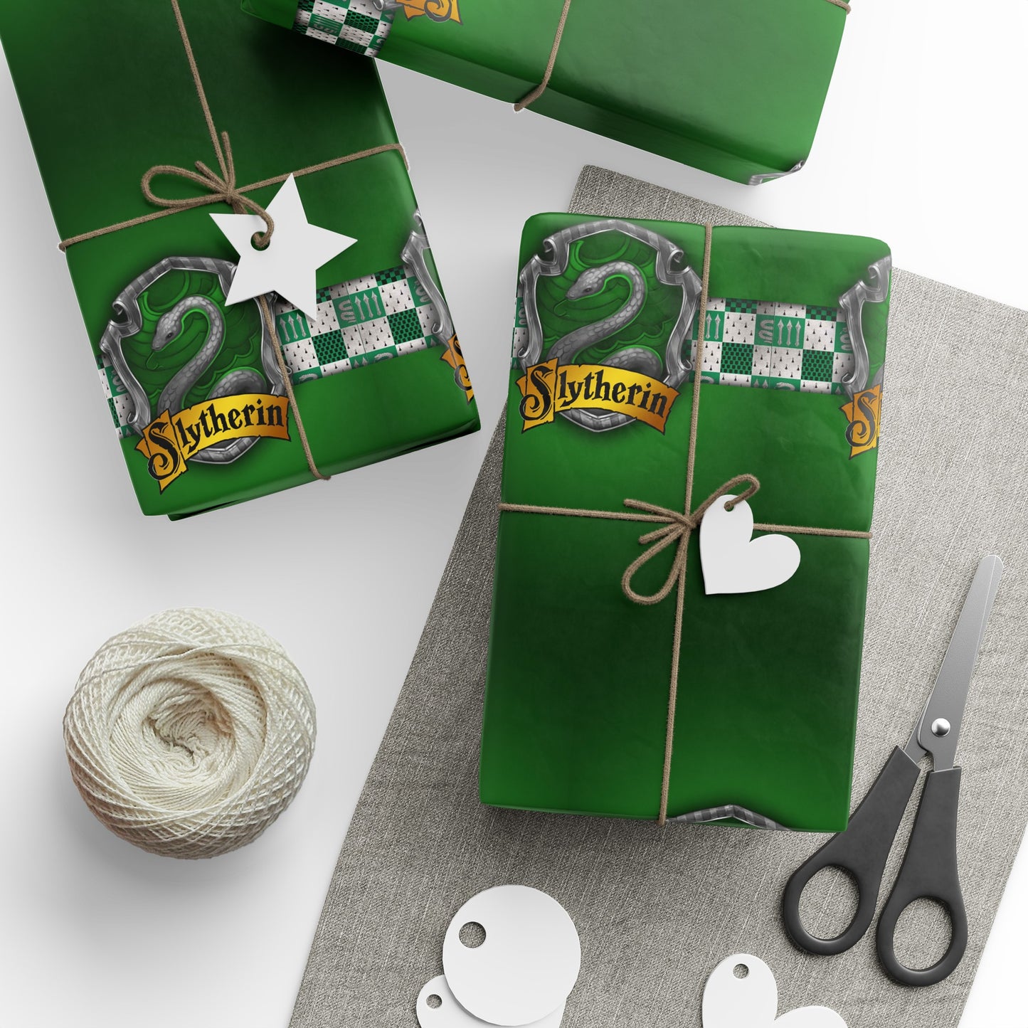 Slytherin Hogwarts Houses Potter holiday present Birthday Gift Wrapping Papers