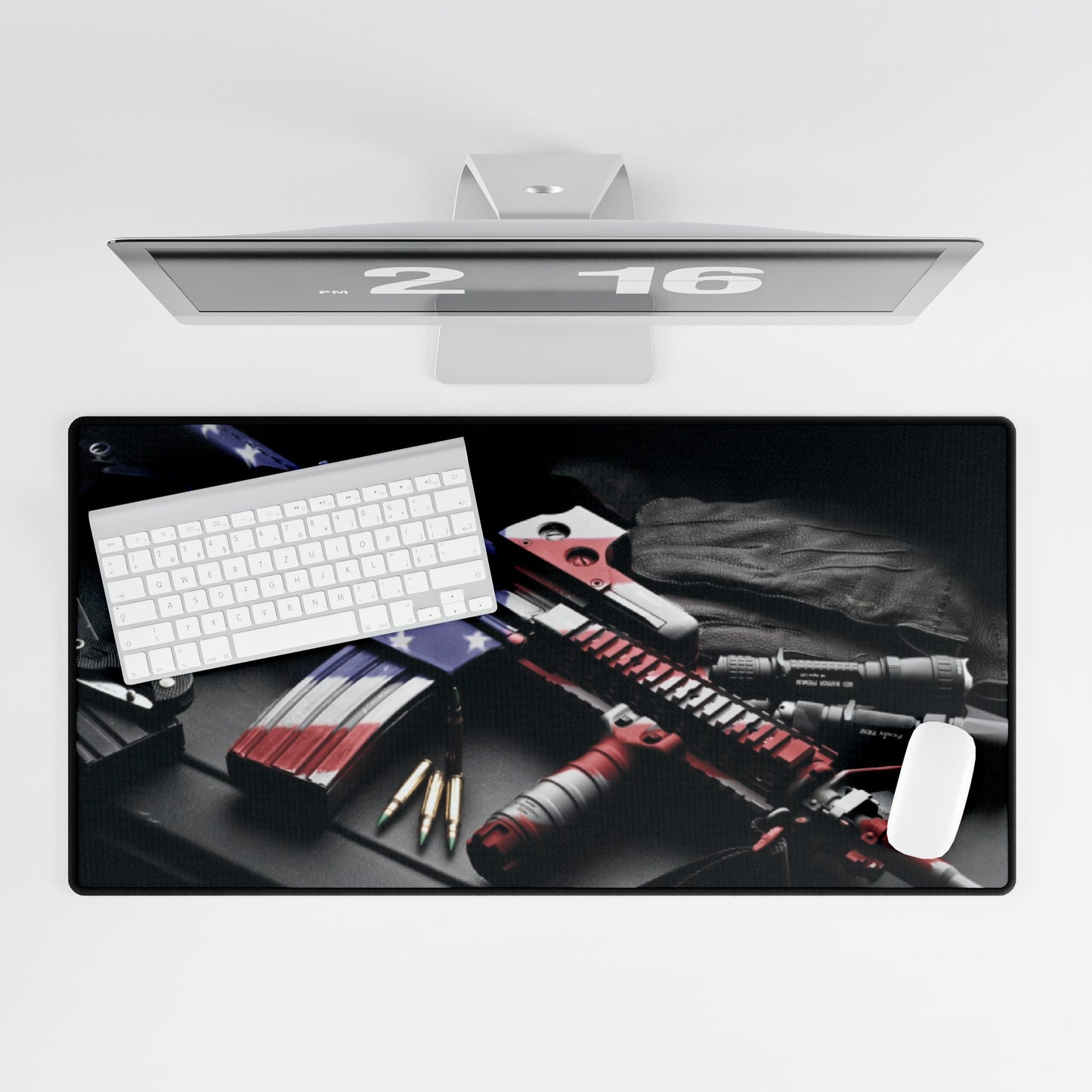 AR-15 American Flag Gun Rifle 2A High Definition Desk Mat Mousepad