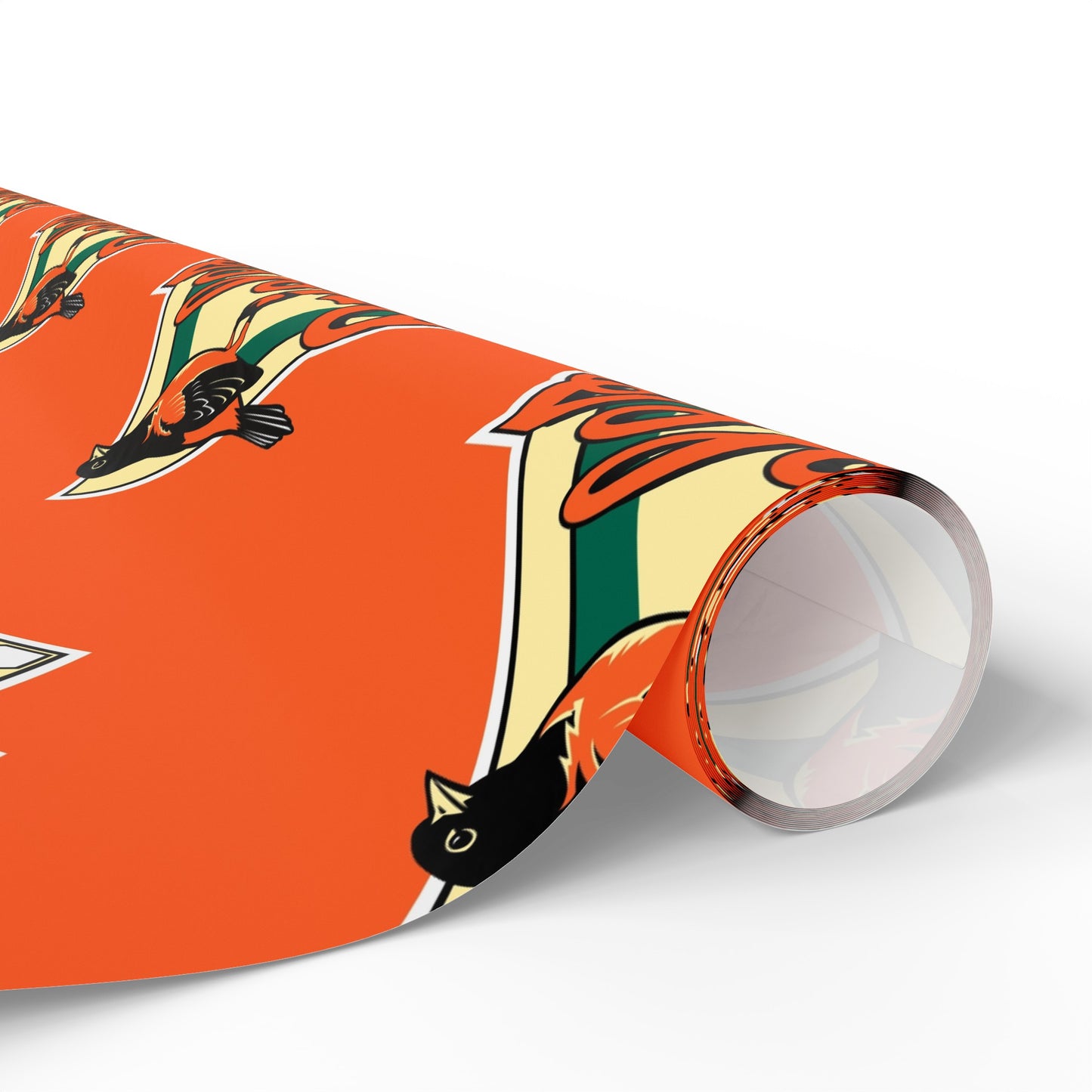 Baltimore Orioles orange Baseball MLB Birthday Gift Wrapping Paper Holiday