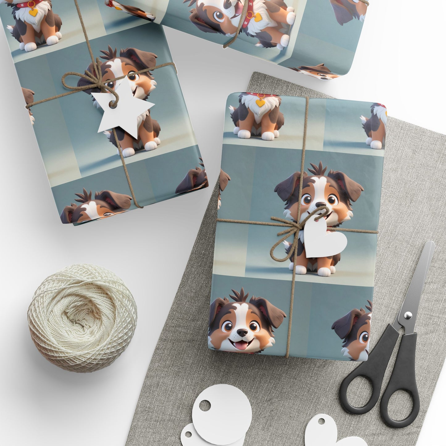 Australian Shepard Gray Birthday Gift Present Holiday Wrapping Paper Dog