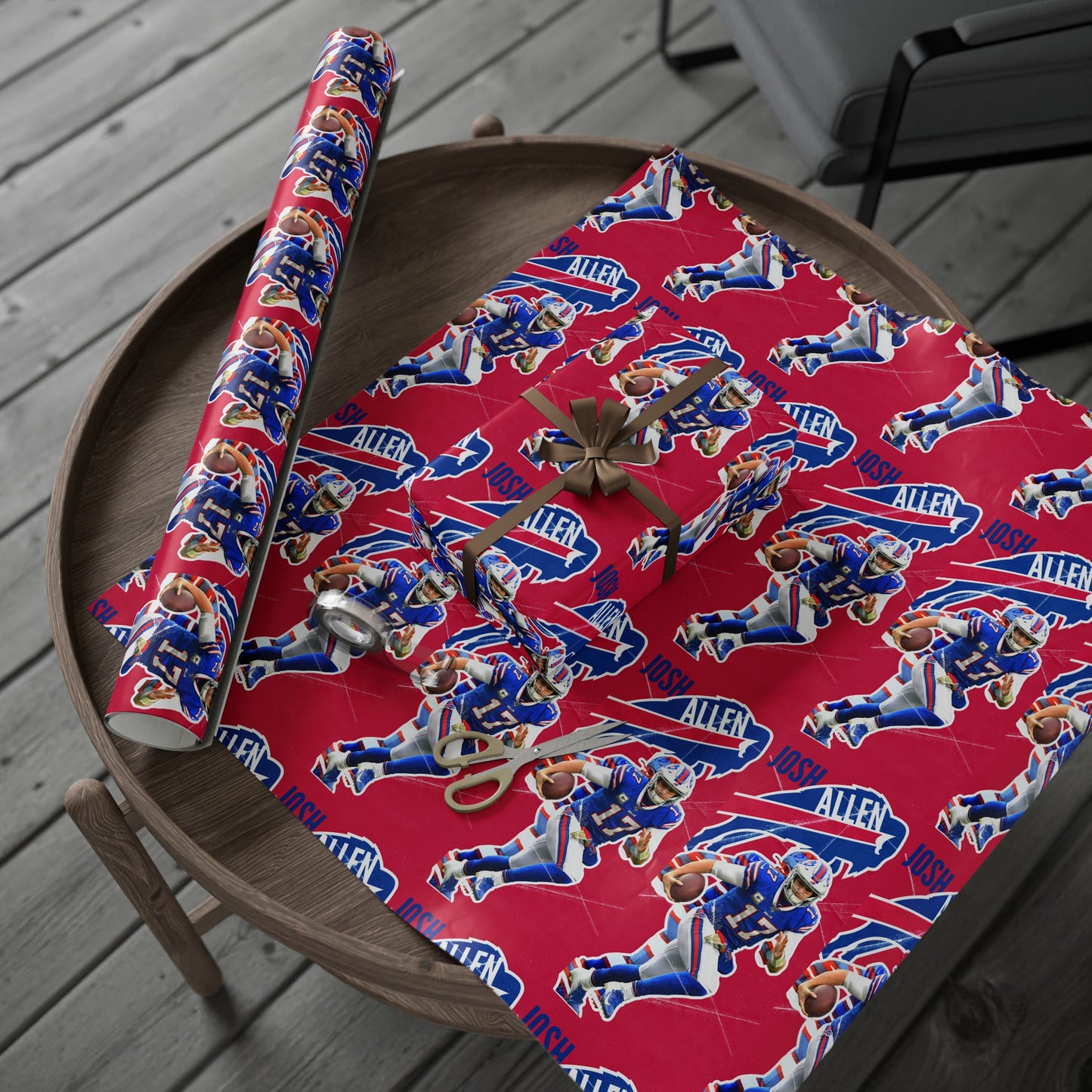 Josh Allen Buffalo Bills NFL Football Birthday Graduation Gift Wrapping Paper Holiday