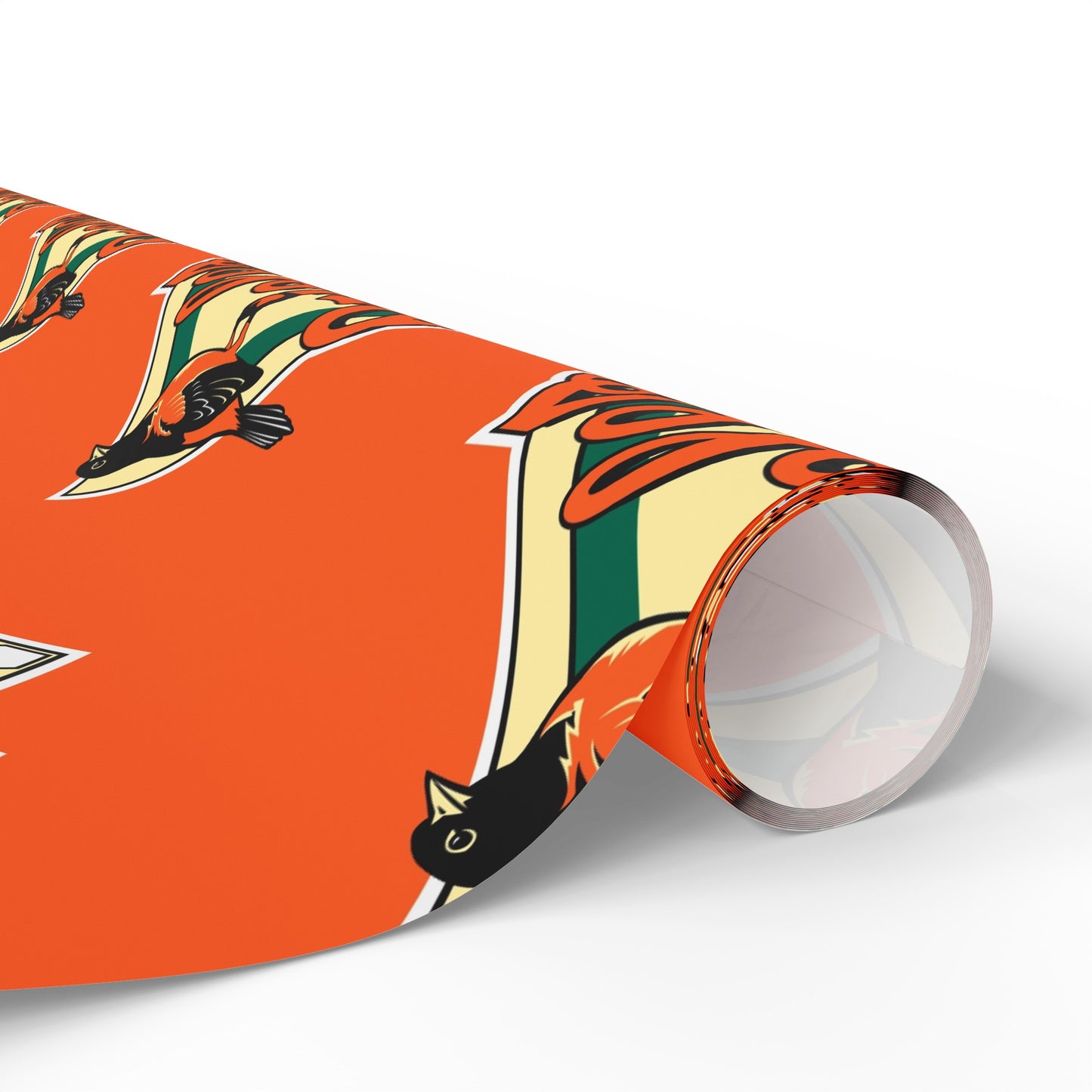 Baltimore Orioles orange Baseball MLB Birthday Gift Wrapping Paper Holiday