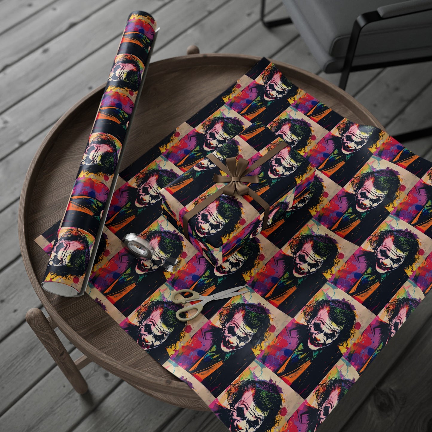 Joker Dark Knight Ledger holiday present Birthday Present Gift Wrapping Papers