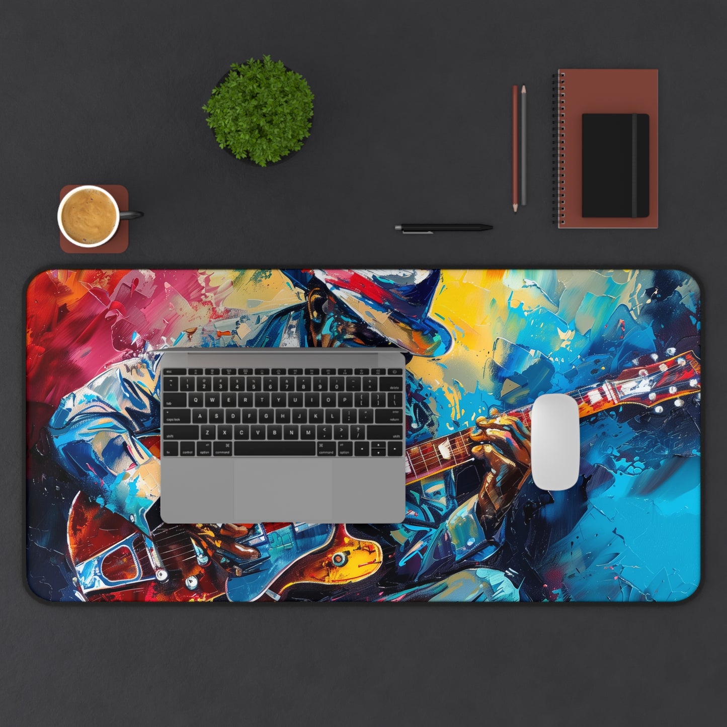 Guitar Jazz Player Art High Definition Home Video Game PC PS Desk Mat Mousepad