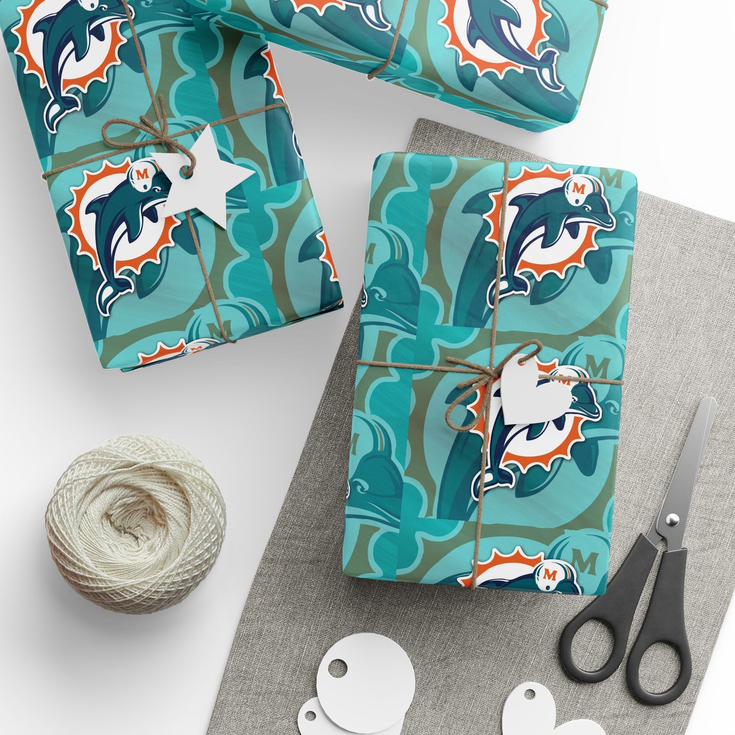 Miami Dolphins Logo NFL Football Birthday Gift Wrapping Paper Holiday