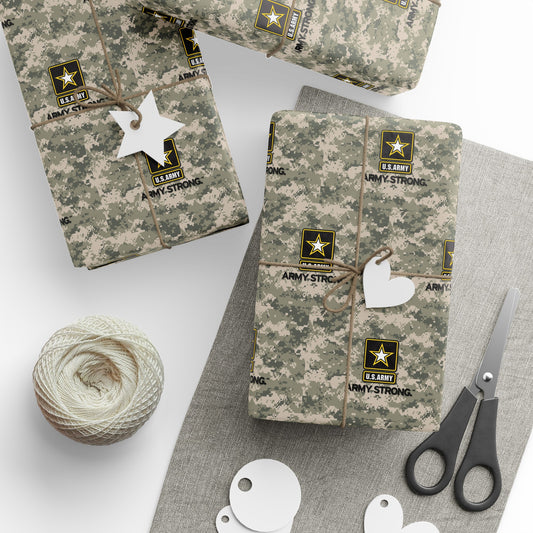 U.S. Army camo High Definition Birthday Gift Present Holiday Wrapping Paper Graduation America Military