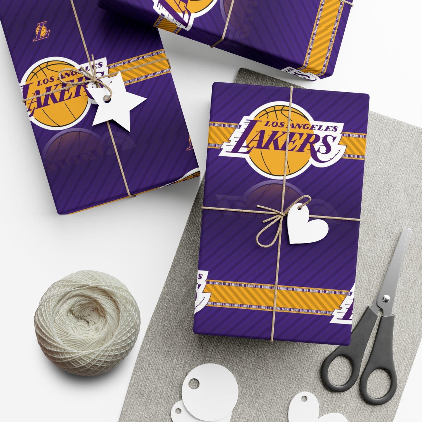 Los Angeles Lakers Birthday Gift Wrapping Paper football Basketball Holiday