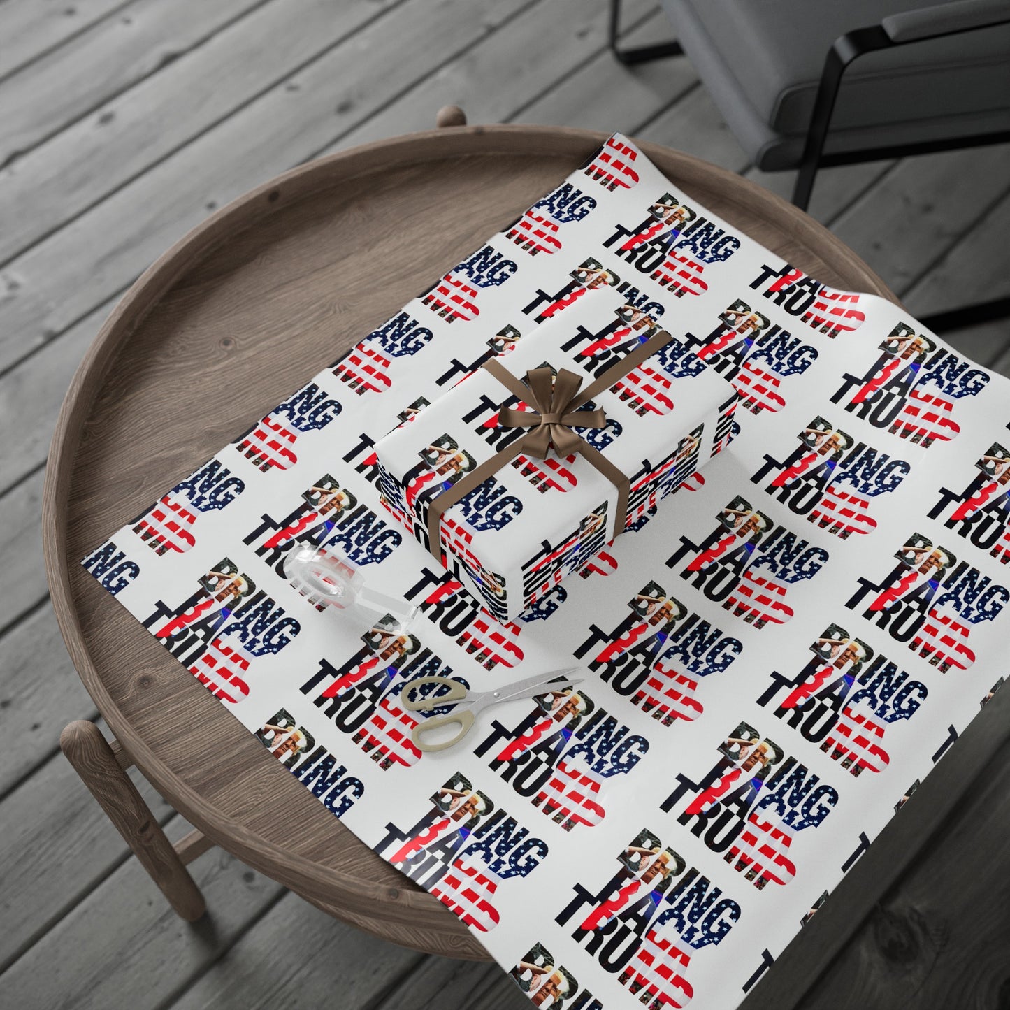 Bring Back Trump White Birthday Gift Present Wrapping Paper MAGA