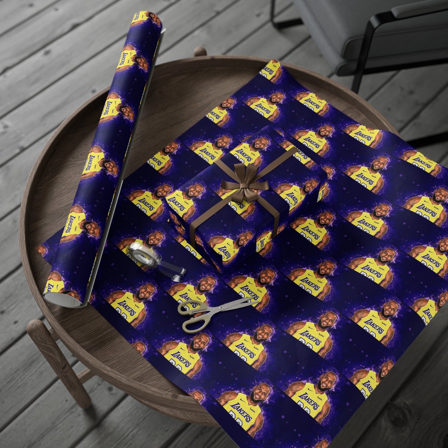 Lebron James LA Lakers NBA Birthday Gift Wrapping Paper Basketball Holiday