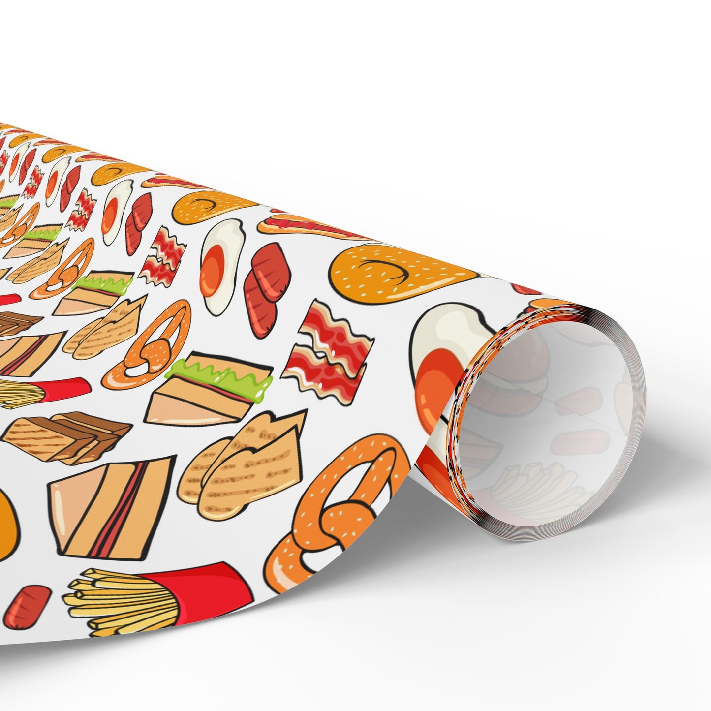 Pizza Donut Hot Dog Fries Variety High Definition Happy Birthday Gift Present Holiday Wrapping Paper