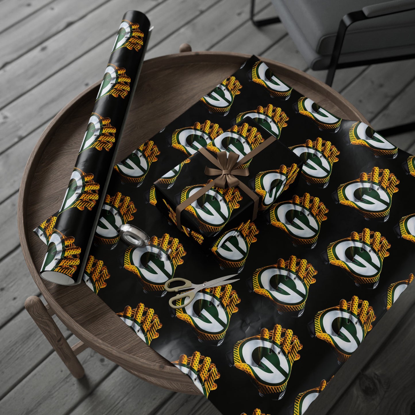 Green Bay Packers Gloves Birthday Gift Wrapping Paper football Holiday