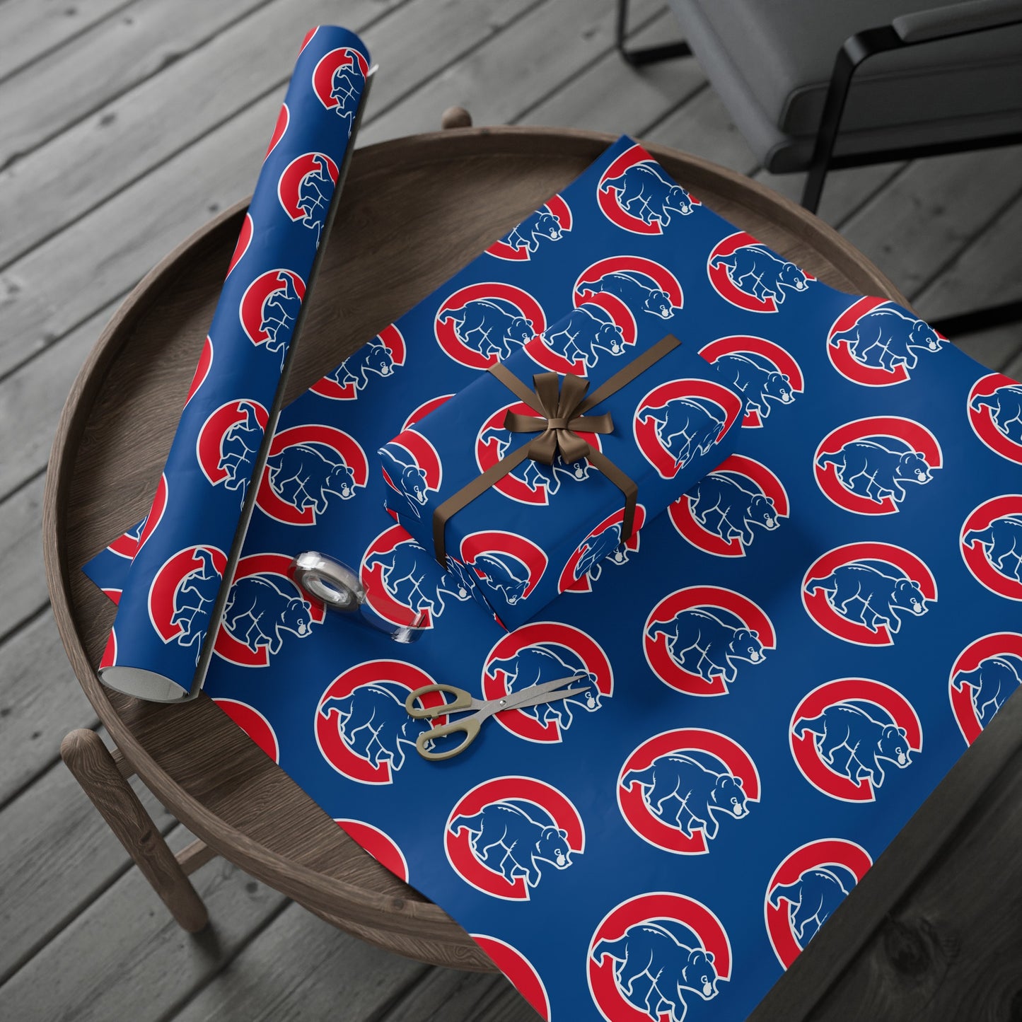 Chicago Cubs Baseball MLB Birthday Gift Wrapping Paper Holiday