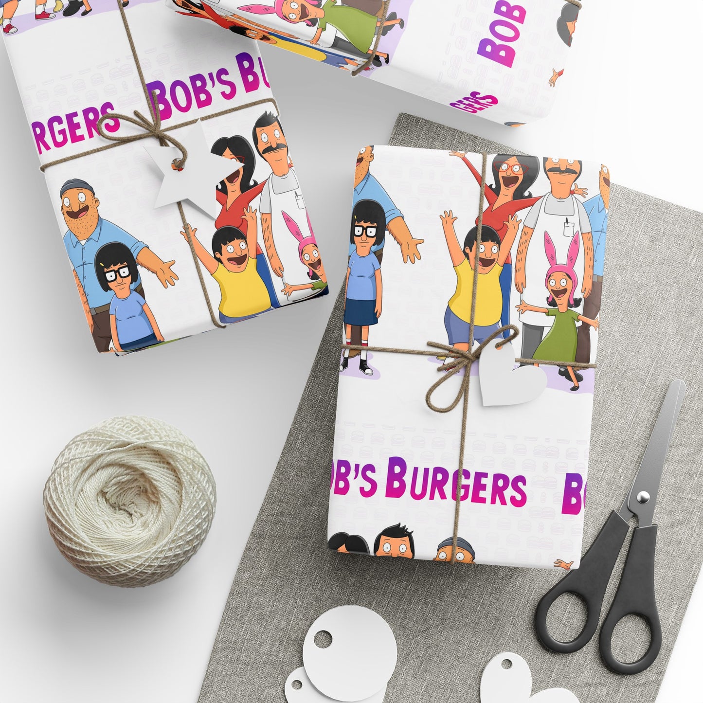 Bobs Burgers TV Show Main Characters Birthday High Def Gift Wrapping Paper