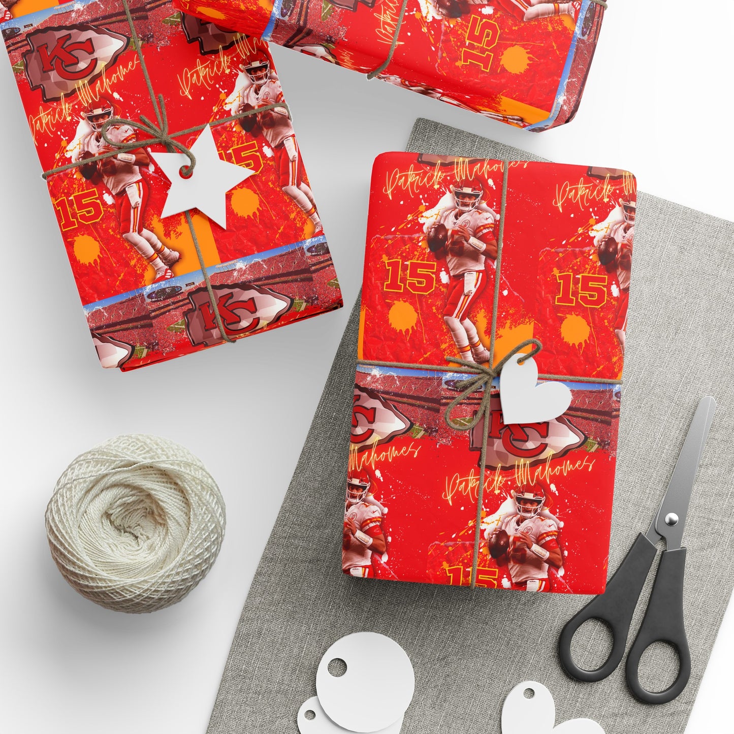 Patrick Mahomes Kansas City Chiefs Red NFL Football Birthday Gift Wrapping Papers