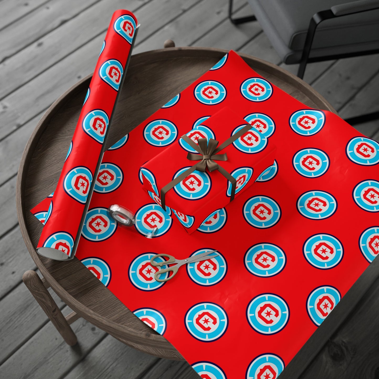 Chicago Fire FC MLS Birthday Gift Wrapping Paper Soccer Holiday