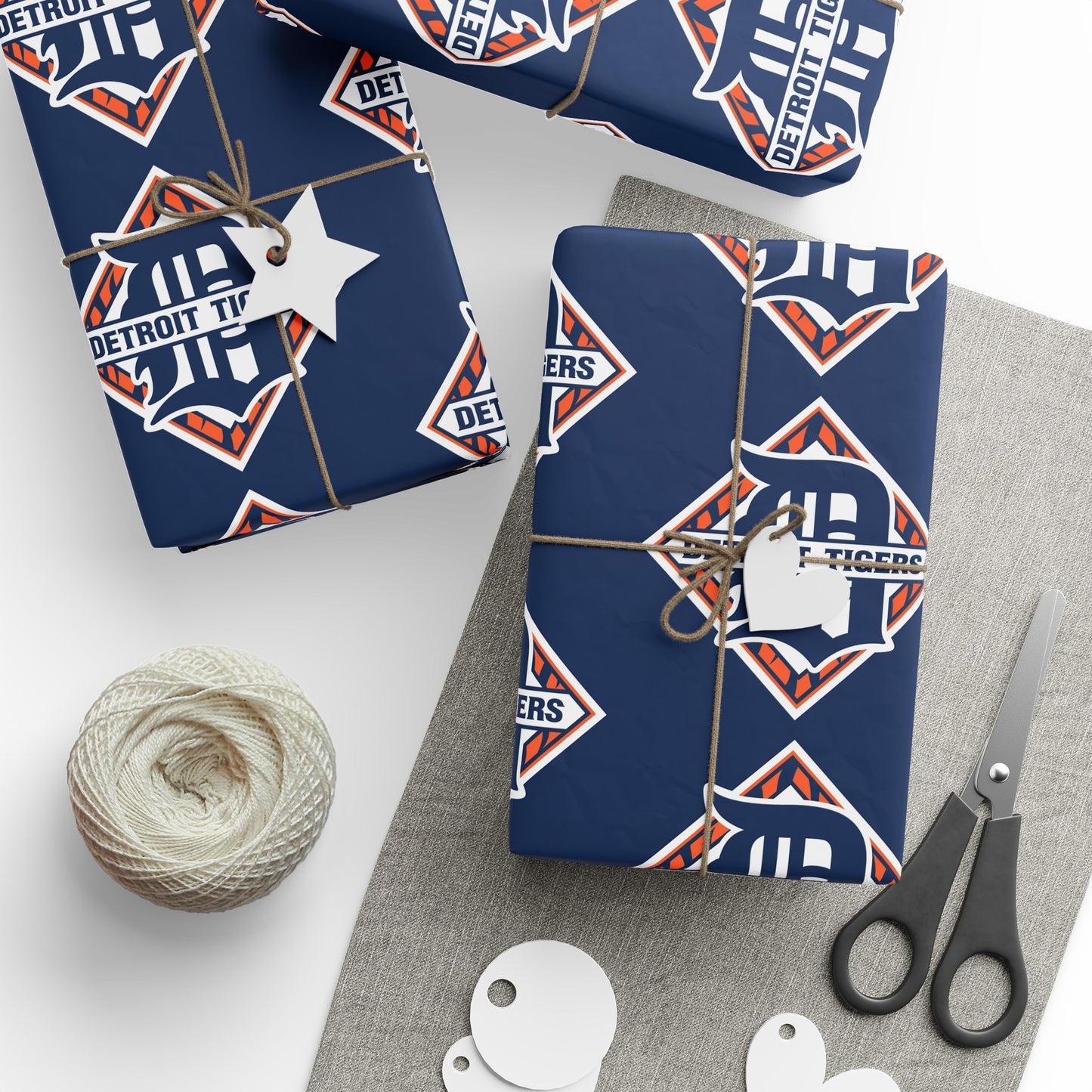 Detroit Tigers Baseball MLB Birthday Gift Wrapping Paper Holiday Michigan