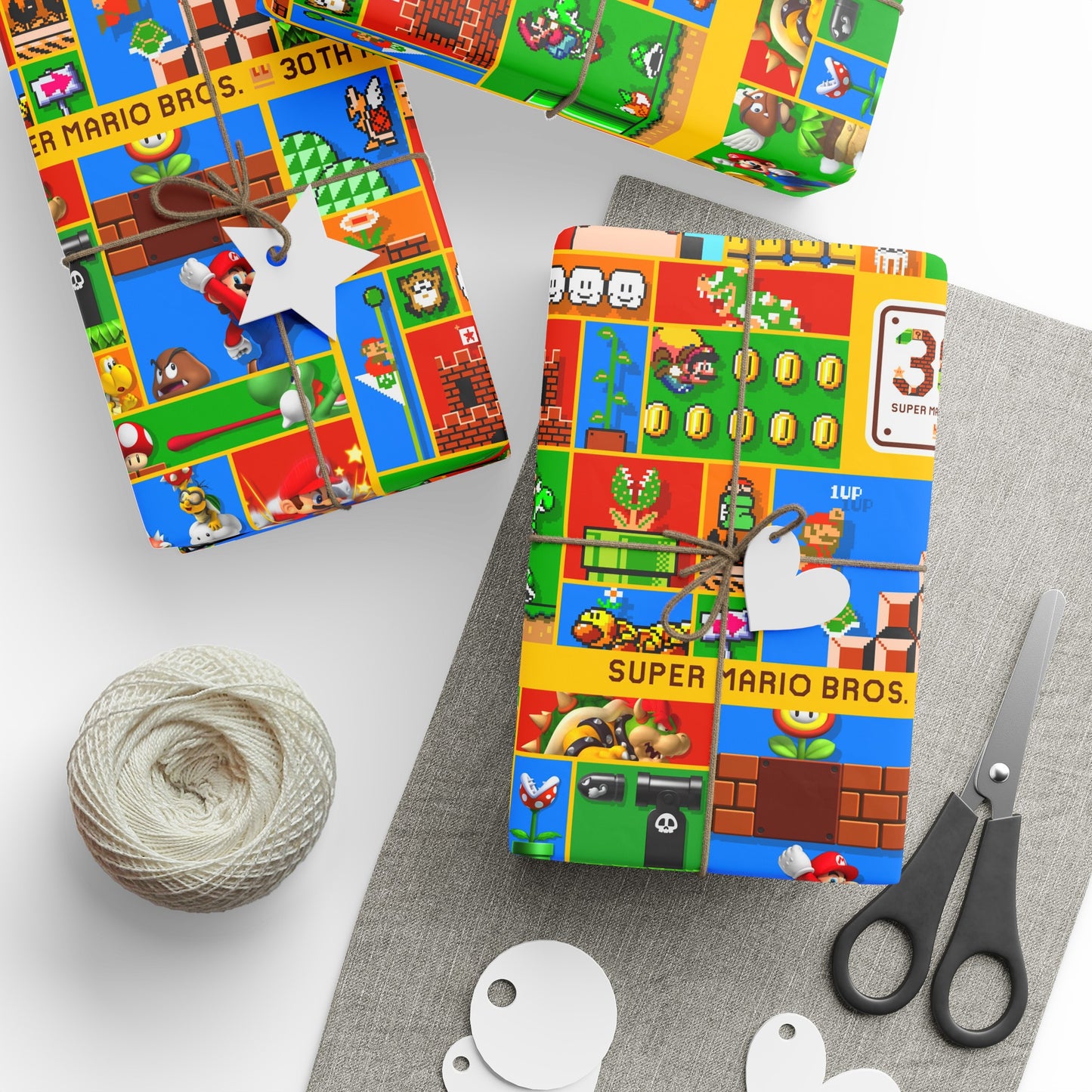 Mario Bros Super Luigi Game Cartoon Birthday Gift Wrapping Papers