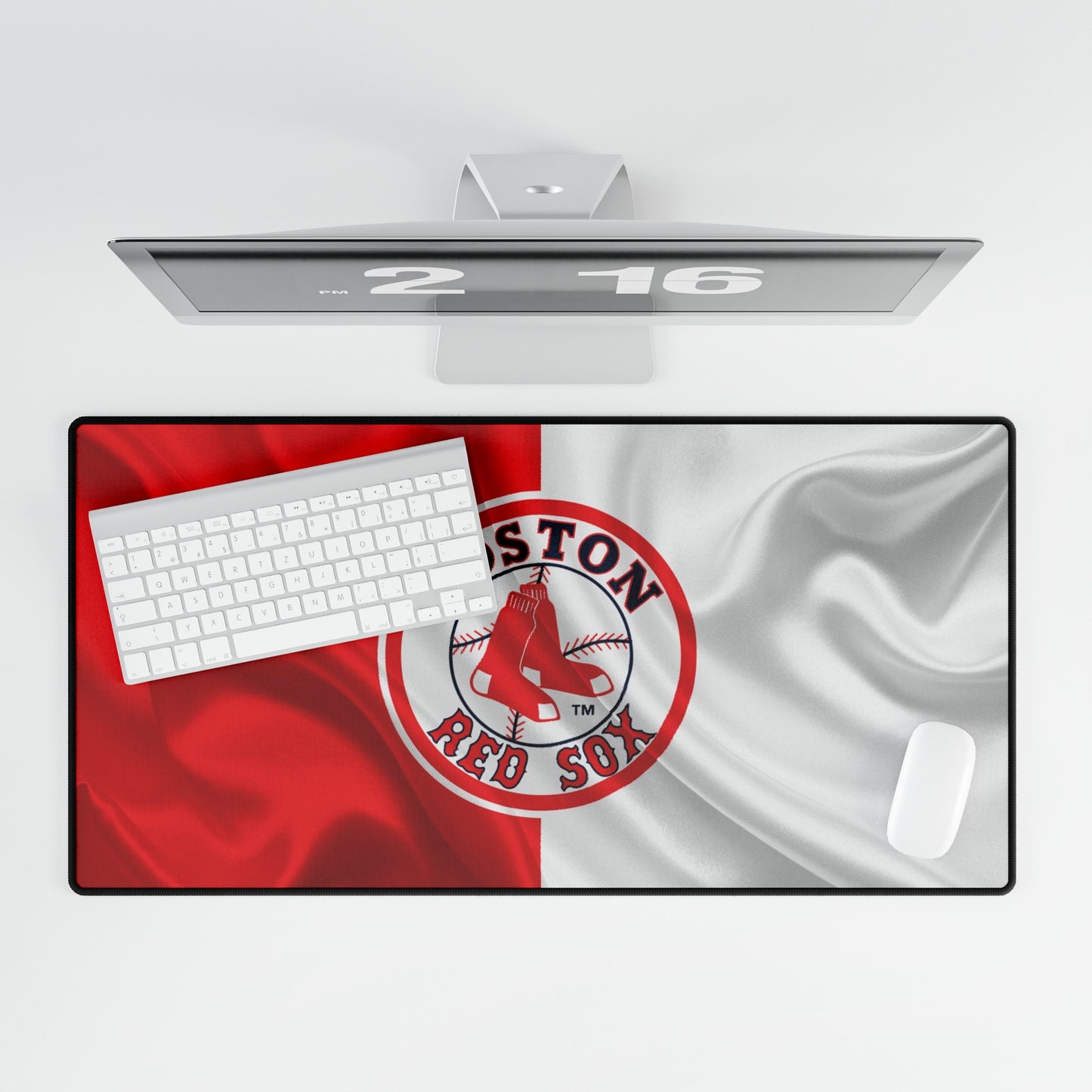 Boston Red Sox Wavy flag look MLB Baseball High Definition Desk Mat