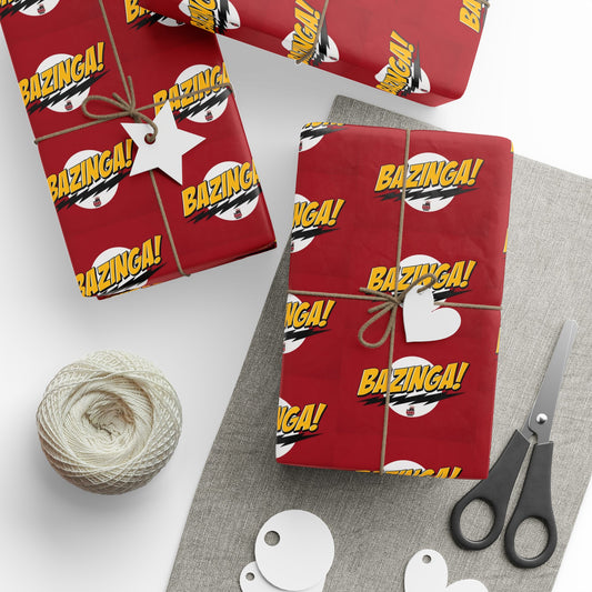 Bazinga! Big Bang Theory cast TV Show Birthday Gift Wrapping Paper Holiday