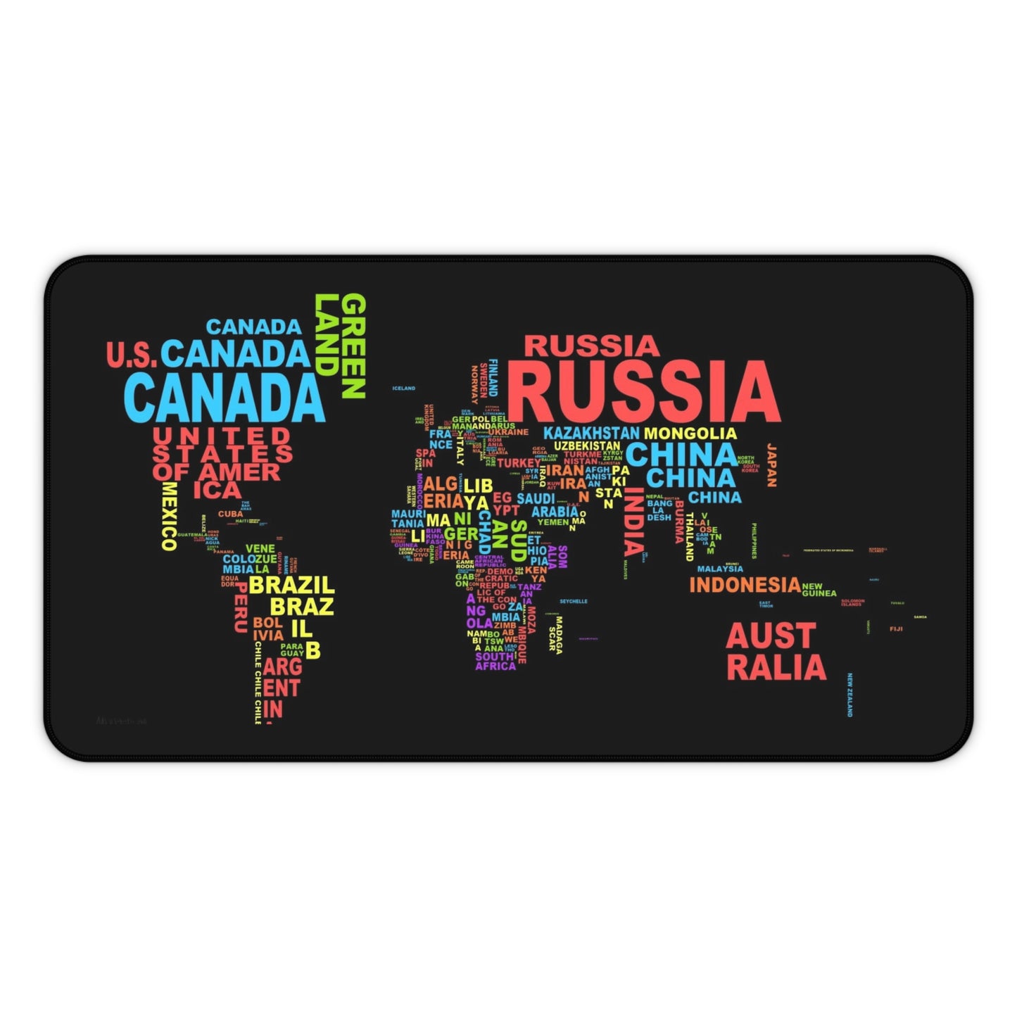 World Map High Definition Educational Office Home Decor Desk Mat Mousepad