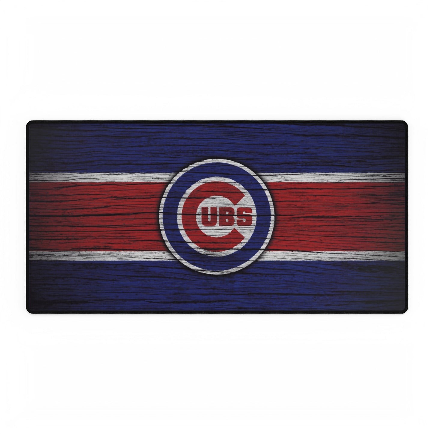 Chicago Cubs Woodgrain look MLB Baseball High Definition Print Desk Mat Mousepad