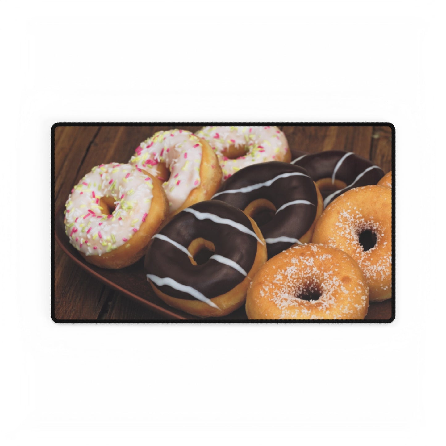 Glazed and Chocolate Donuts Realistic High Definition Desk Mat Mousepad