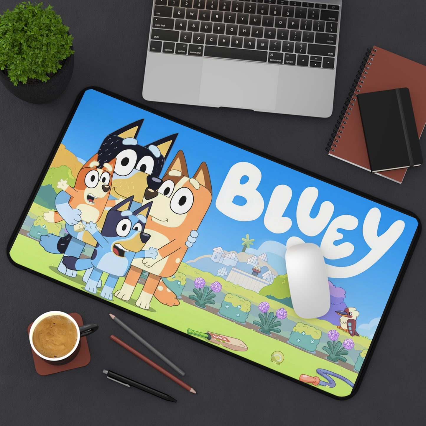 Bluey Cast Childrens Cartoon High Definition PC PS Video Game Desk Mat Mousepad