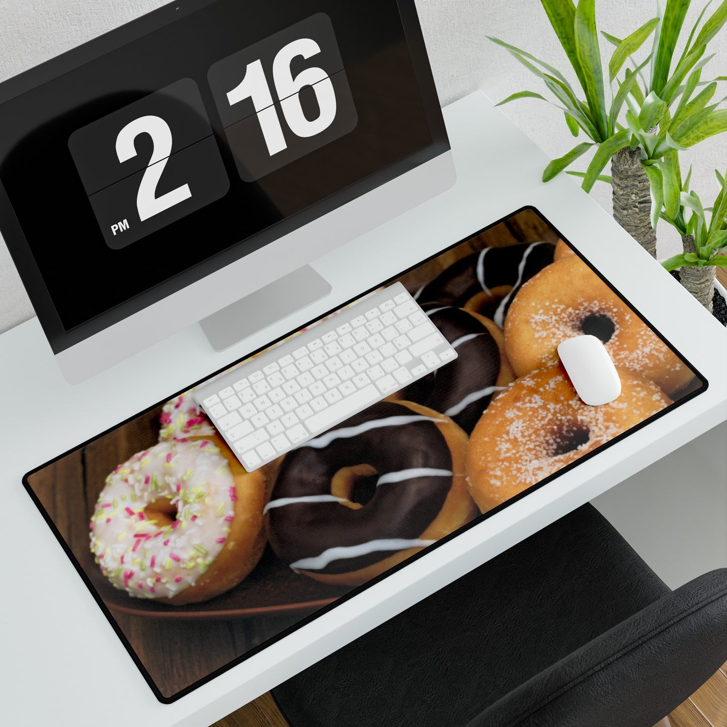 Glazed and Chocolate Donuts Realistic High Definition Desk Mat Mousepad