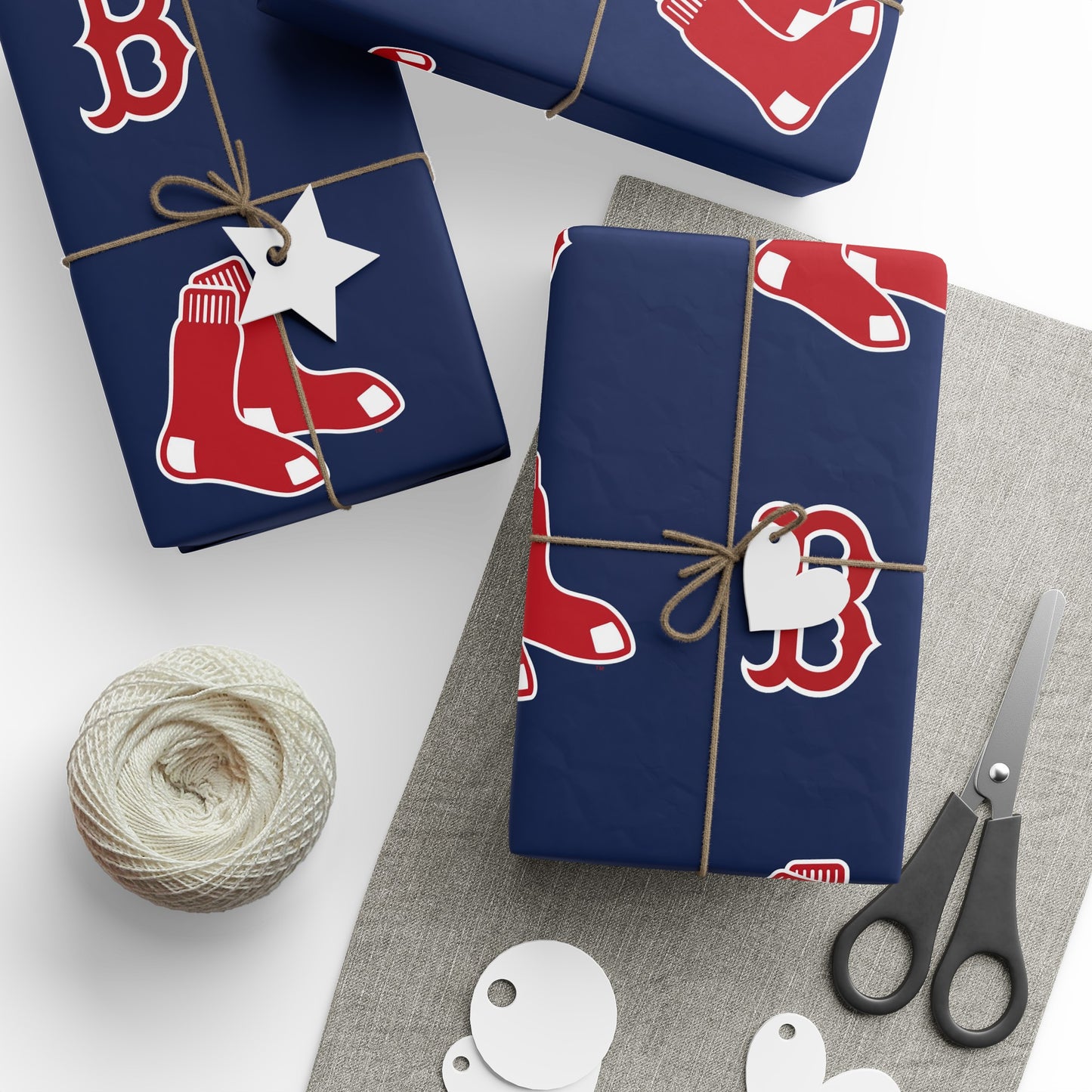 Boston Red Sox Birthday Gift Wrapping Paper football Basketball Holiday