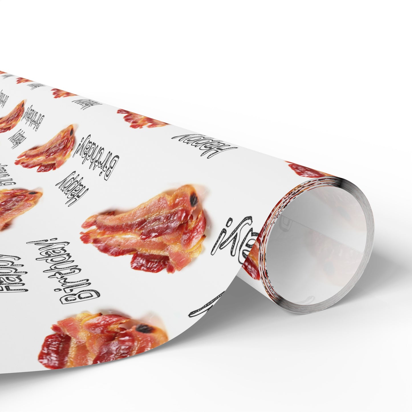 Real Bacon High Definition Happy Birthday Gift Present Holiday Wrapping Paper