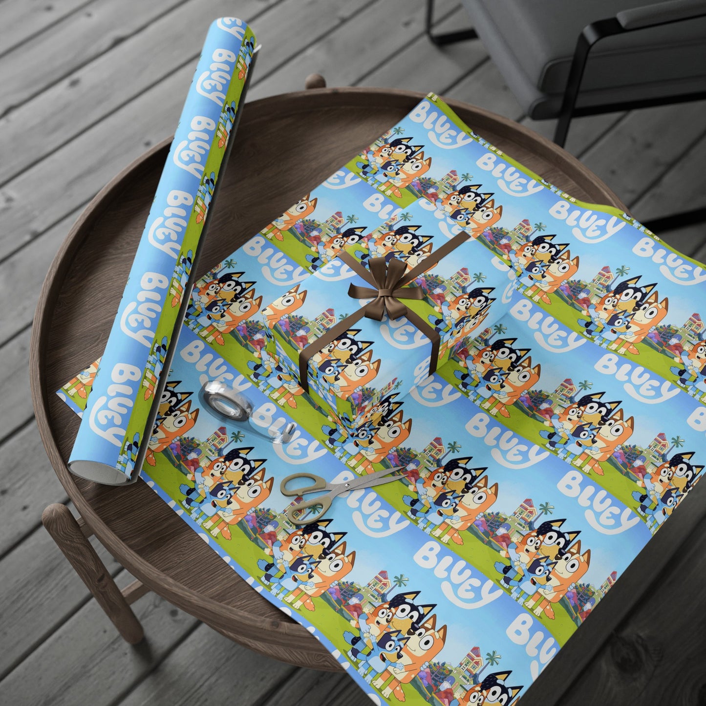 Bluey Childrens TV Show Cartoon Birthday High Def Gift Wrapping Paper