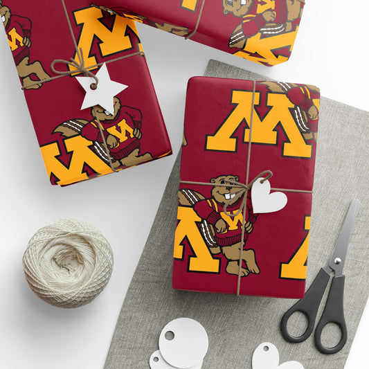 Minnesota Golden Gophers NCAA College Graduation Alumni Birthday Gift Wrapping Paper Holiday