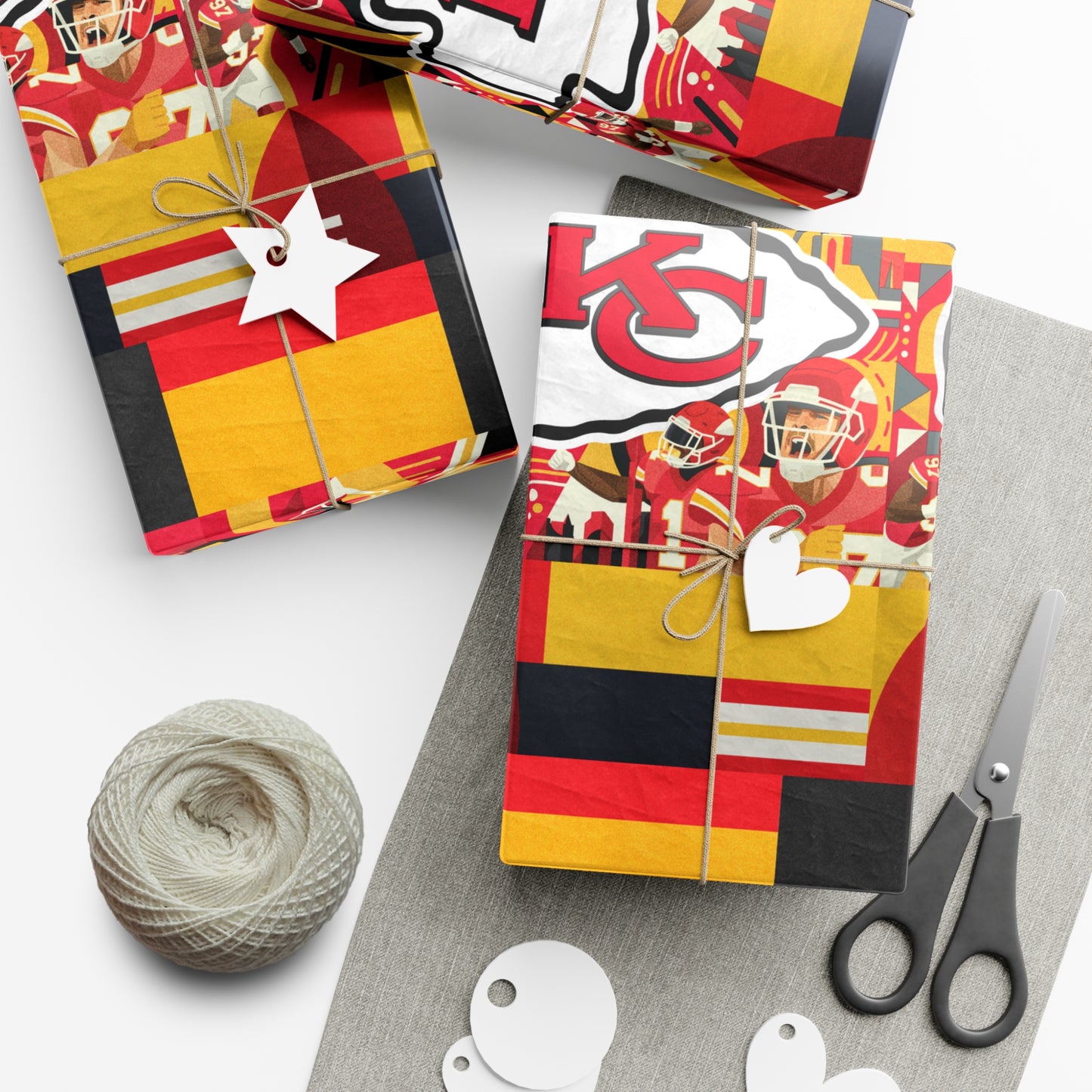 Kansas City Chiefs NFL Christmas Holiday Gift Wrapping Papers Matte or Satin