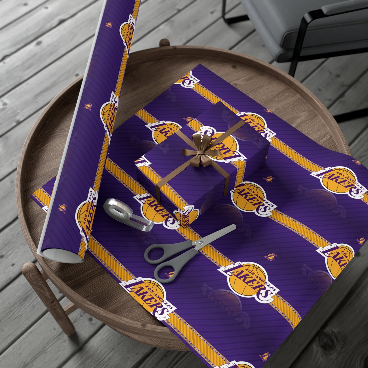 Los Angeles Lakers Birthday Gift Wrapping Paper football Basketball Holiday